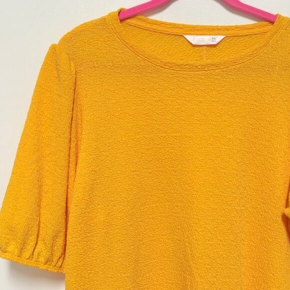 NEW LC LAUREN CONRAD WOMENS PLUS YELLOW GOLD TEXTURED PULLOVER TOP. SZ. XXL - Picture 3 of 4
